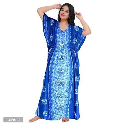 Elegant Cotton Blend Printed Nighty For Women-thumb0