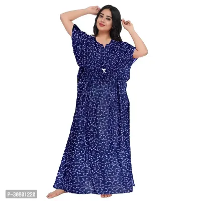 Elegant Cotton Blend Printed Nighty For Women-thumb0