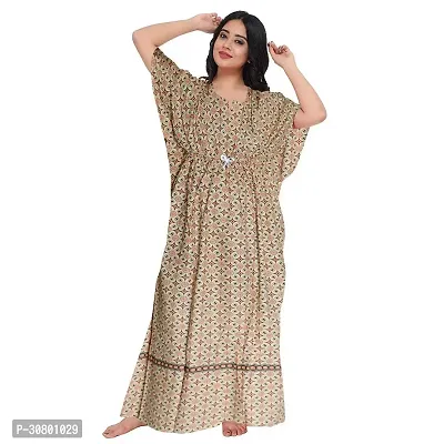 Elegant Cotton Blend Printed Nighty For Women-thumb0