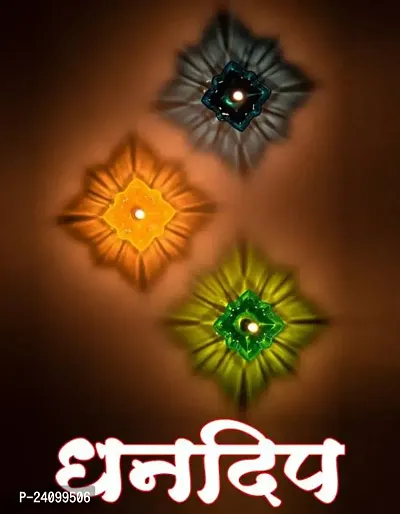 3d Reflection Oil Diya Diwali Festival Plastic -Pack Of 3-thumb0