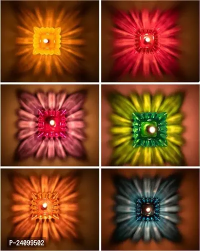 3d Reflection Oil Diya Diwali Festival Plasticnbsp;-Pack Of 6