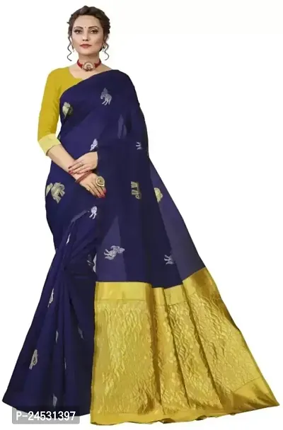 Stylish Fancy Designer Silk Blend Saree With Blouse Piece For Women