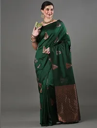 Stylish Fancy Designer Silk Blend Saree With Blouse Piece For Women-thumb2