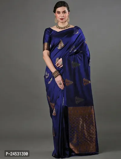 Stylish Fancy Designer Silk Blend Saree With Blouse Piece For Women-thumb2