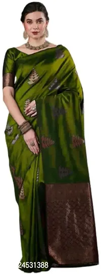 Stylish Fancy Designer Silk Blend Saree With Blouse Piece For Women