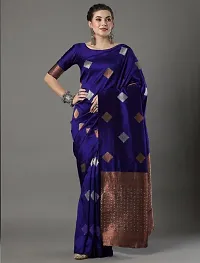 Stylish Fancy Designer Silk Blend Saree With Blouse Piece For Women-thumb1