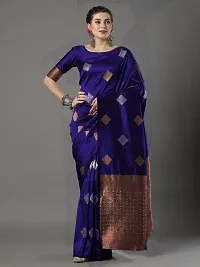 Stylish Fancy Designer Silk Blend Saree With Blouse Piece For Women-thumb4