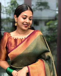 Stylish Fancy Designer Silk Blend Saree With Blouse Piece For Women-thumb3