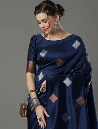 Stylish Fancy Designer Silk Blend Saree With Blouse Piece For Women-thumb2