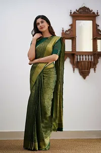 Stylish Fancy Designer Silk Blend Saree With Blouse Piece For Women-thumb3