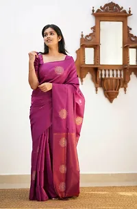 Stylish Fancy Designer Silk Blend Saree With Blouse Piece For Women-thumb3