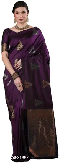 Stylish Fancy Designer Silk Blend Saree With Blouse Piece For Women