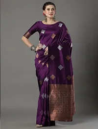 Stylish Fancy Designer Silk Blend Saree With Blouse Piece For Women-thumb1