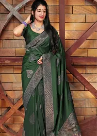 Stylish Fancy Designer Silk Blend Saree With Blouse Piece For Women-thumb3