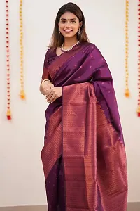 Stylish Fancy Designer Silk Blend Saree With Blouse Piece For Women-thumb3