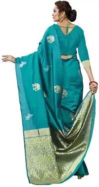 Stylish Fancy Designer Silk Blend Saree With Blouse Piece For Women-thumb4