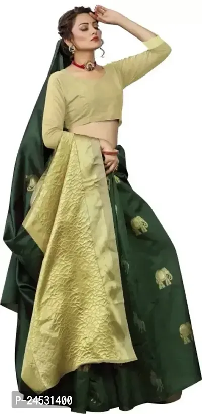 Stylish Fancy Designer Silk Blend Saree With Blouse Piece For Women-thumb3