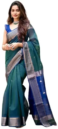 New In Silk Blend Saree with Blouse piece 