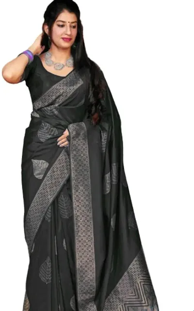 Sttylish Women Banarasi Silk Saree with Blouse Piece