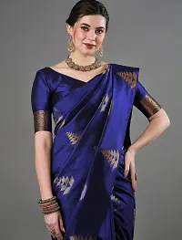 Stylish Fancy Designer Silk Blend Saree With Blouse Piece For Women-thumb3