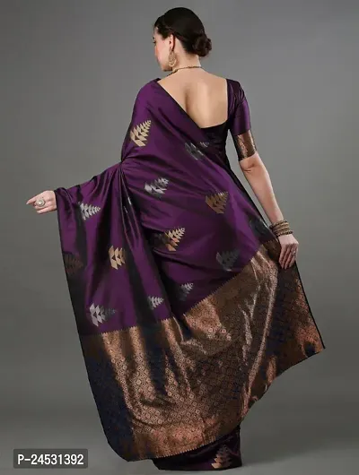 Stylish Fancy Designer Silk Blend Saree With Blouse Piece For Women-thumb5