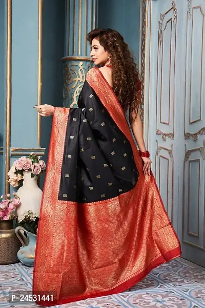 Stylish Fancy Designer Silk Blend Saree With Blouse Piece For Women-thumb4