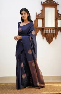 Stylish Fancy Designer Silk Blend Saree With Blouse Piece For Women-thumb3