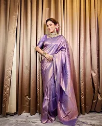 Stylish Fancy Designer Silk Blend Saree With Blouse Piece For Women-thumb4