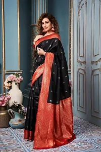 Stylish Fancy Designer Silk Blend Saree With Blouse Piece For Women-thumb2