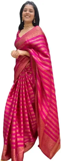 Stylish Fancy Designer Silk Blend Saree With Blouse Piece For Women