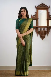 Stylish Fancy Designer Silk Blend Saree With Blouse Piece For Women-thumb1