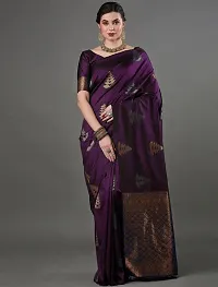 Stylish Fancy Designer Silk Blend Saree With Blouse Piece For Women-thumb1