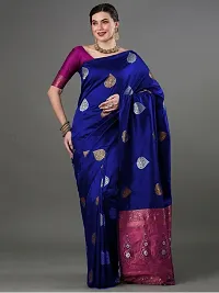 Stylish Fancy Designer Silk Blend Saree With Blouse Piece For Women-thumb2