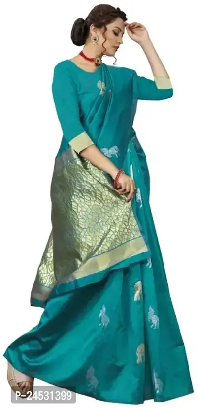 Stylish Fancy Designer Silk Blend Saree With Blouse Piece For Women-thumb2