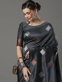 Stylish Fancy Designer Silk Blend Saree With Blouse Piece For Women-thumb3