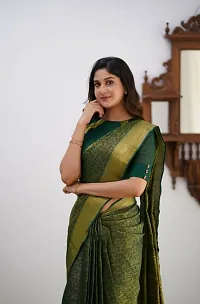 Stylish Fancy Designer Silk Blend Saree With Blouse Piece For Women-thumb4