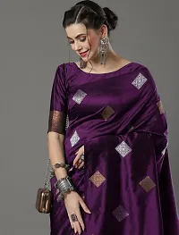 Stylish Fancy Designer Silk Blend Saree With Blouse Piece For Women-thumb2