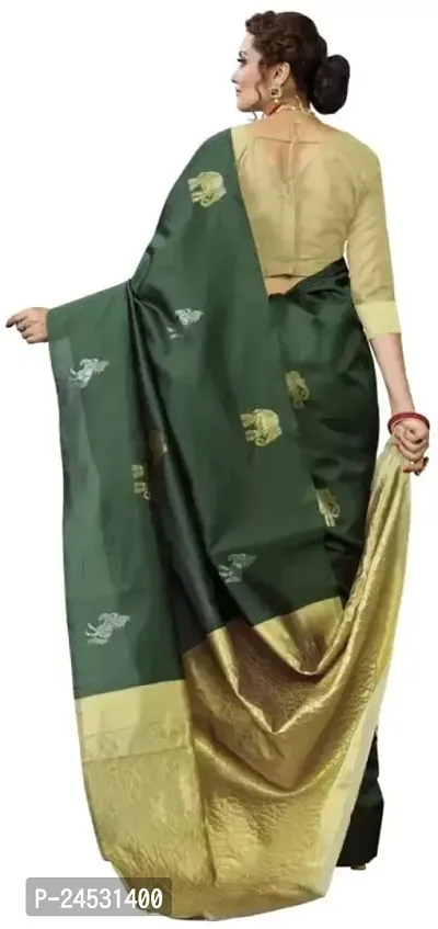 Stylish Fancy Designer Silk Blend Saree With Blouse Piece For Women-thumb5