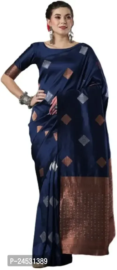 Stylish Fancy Designer Silk Blend Saree With Blouse Piece For Women