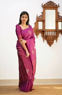 Stylish Fancy Designer Silk Blend Saree With Blouse Piece For Women-thumb2