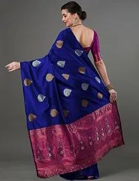 Stylish Fancy Designer Silk Blend Saree With Blouse Piece For Women-thumb4