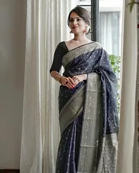 Stylish Fancy Designer Silk Blend Saree With Blouse Piece For Women-thumb3