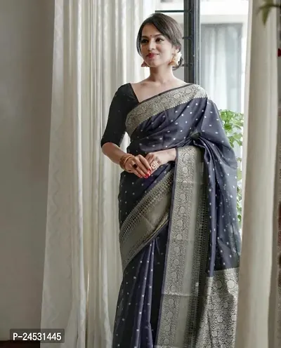 Stylish Fancy Designer Silk Blend Saree With Blouse Piece For Women-thumb4