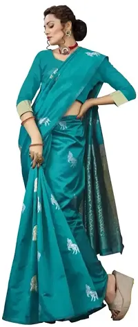 Stylish Fancy Designer Silk Blend Saree With Blouse Piece For Women-thumb2