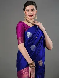 Stylish Fancy Designer Silk Blend Saree With Blouse Piece For Women-thumb3