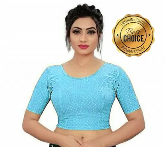 Reliable Lycra Embellished Stitched Blouse For Women