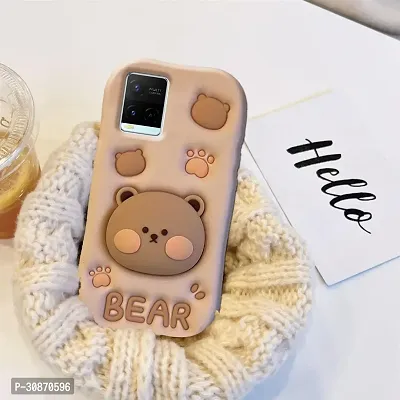 Ascensify Stylish Back Cover for Vivo Y21-2021 Cute Funny Bear Case with Bear Face Holder  for Vivo Y21-2021-thumb3