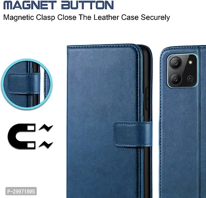 Classy Flip Cover for Infinix Hot 11 2022 Blue Dual Protection-thumb3