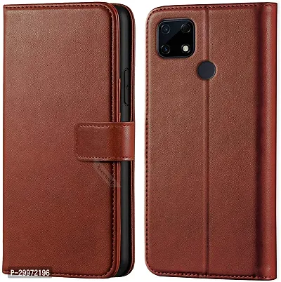 Classy Flip Cover for REALME NARZO 30A Brown Dual Protection