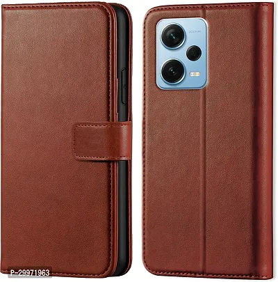 Classy Flip Cover for Redmi Note 12 Pro Plus 5G Brown Dual Protection-thumb0